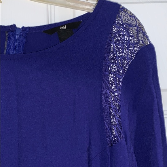 🟢 5/$20 Bundle: H&M Blue Dress with Lace - Picture 2 of 4